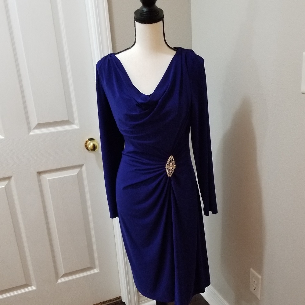 American Living sz 13 Blue dress w/ cinched waist